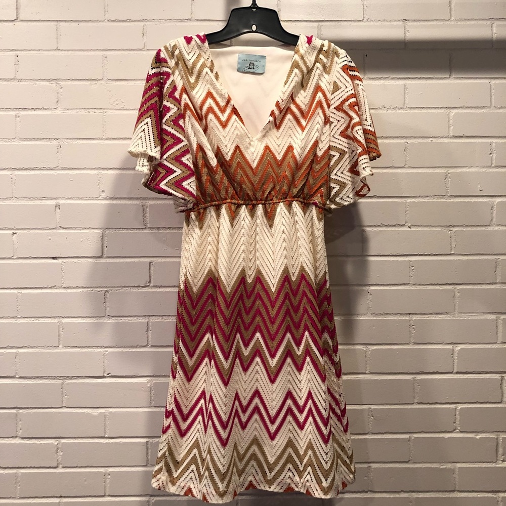 Judith March Zig Zag Pattern Dress, Large